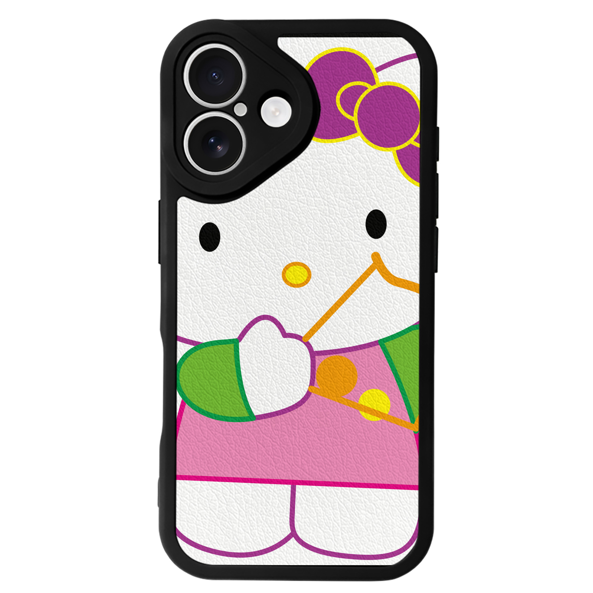 （画像用） Hello Kitty ハローキティ 【iPhone 16シリーズ対応】シリコンスマホケース（レザー調） 材質：シリコン